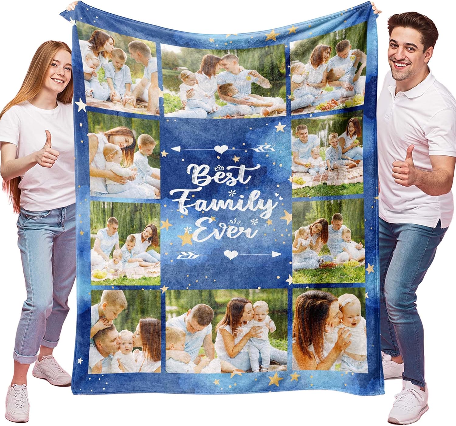 Easycosy Mantas de fotos personalizadas para parejas, regalos personalizados para pareja, novia, novio, manta de collage de fotos, regalos de