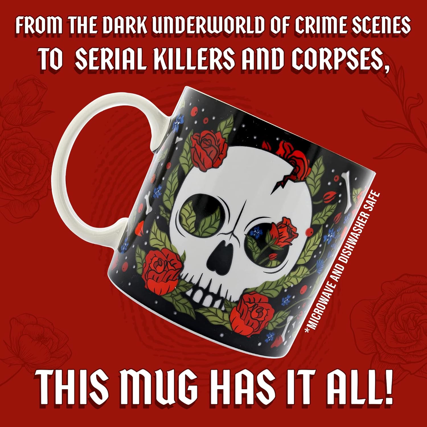 Ginger Fox – Taza de café True Crime Addict, taza de café espeluznante, taza de café de cerámica, mercancía de adicto al crimen, regalos de crimen