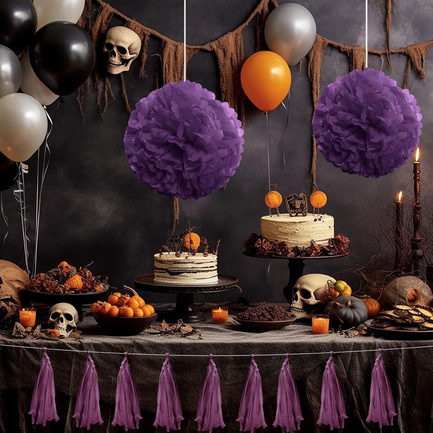 CHRORINE 60 hojas de papel de seda púrpura para Halloween, papel de seda para envolver regalos, papel de seda a granel para manualidades, decoración