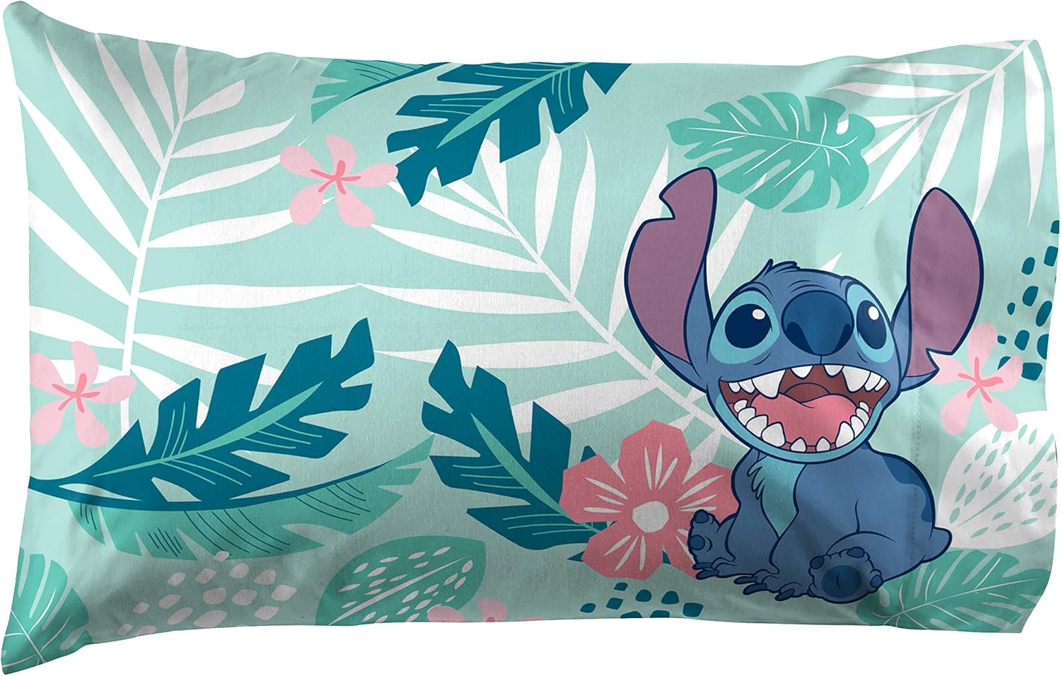 Disney Lily y Stitch Misty Palm – Paquete de 2 fundas de almohada ropa de cama infantil supersuave de doble cara (producto oficial de Disney)