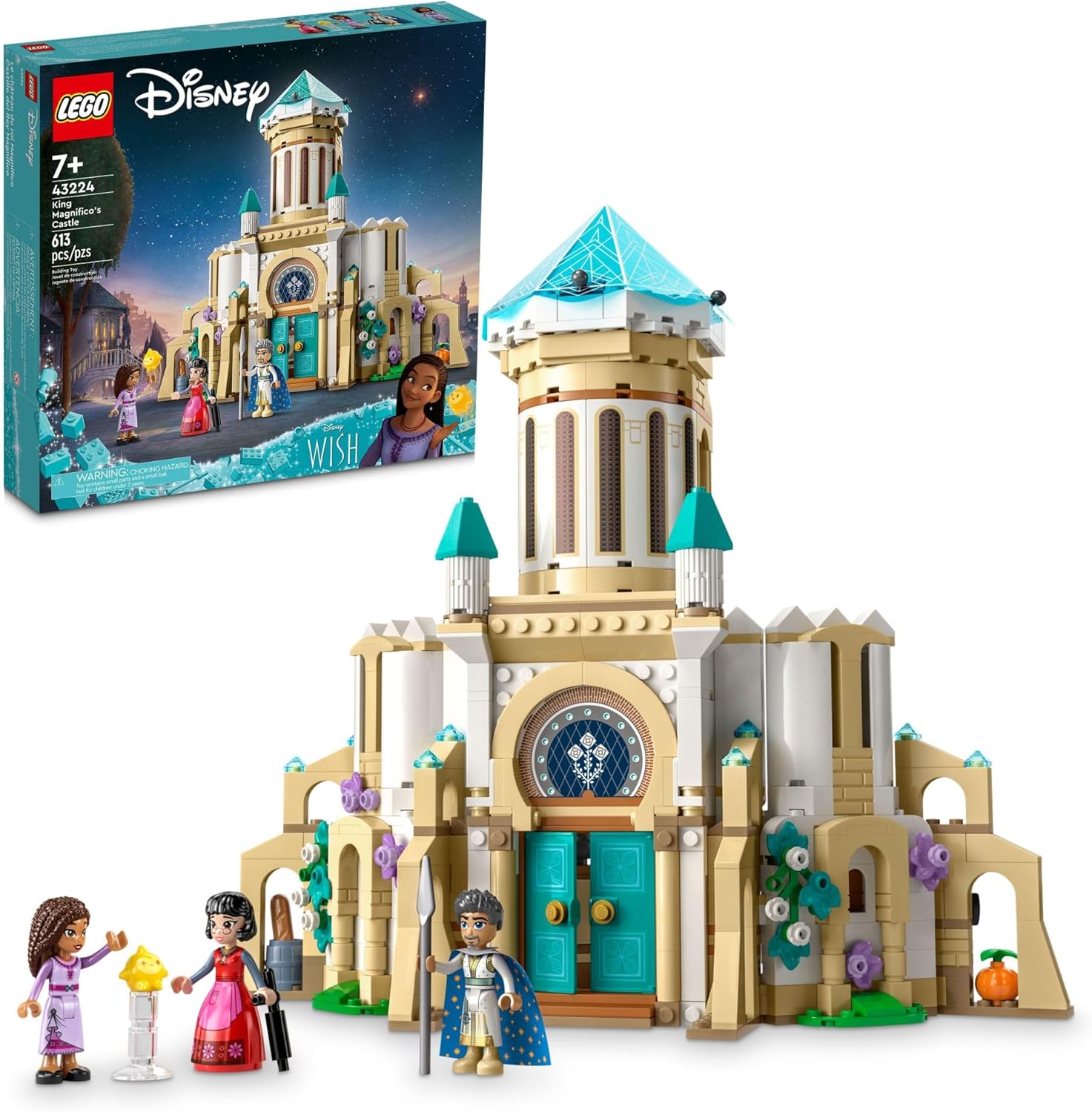 LEGO Disney Wish King Magnifico’s Castle 43224 – Juego de juguetes de construcción, un juego coleccionable para niños de 7 años en adelante para