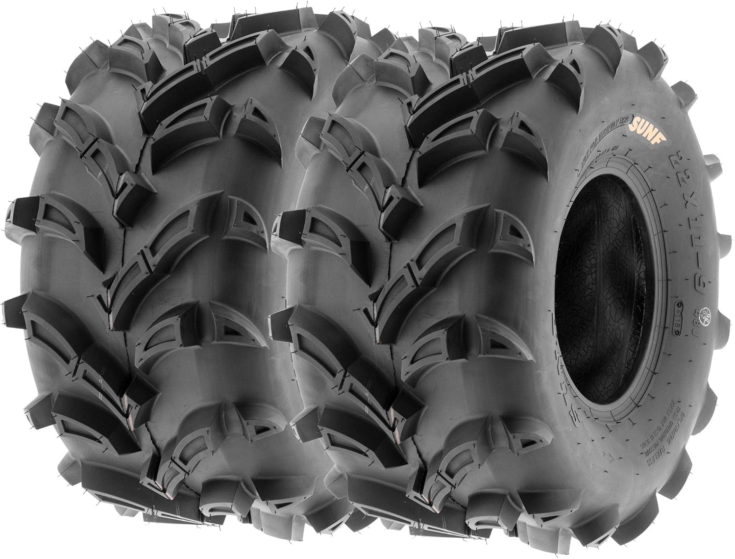 SunF A024 22×11-9 ATV UTV – Juego de 2 neumáticos para barro y sendero, 6-PR, banda de rodadura direccional profunda