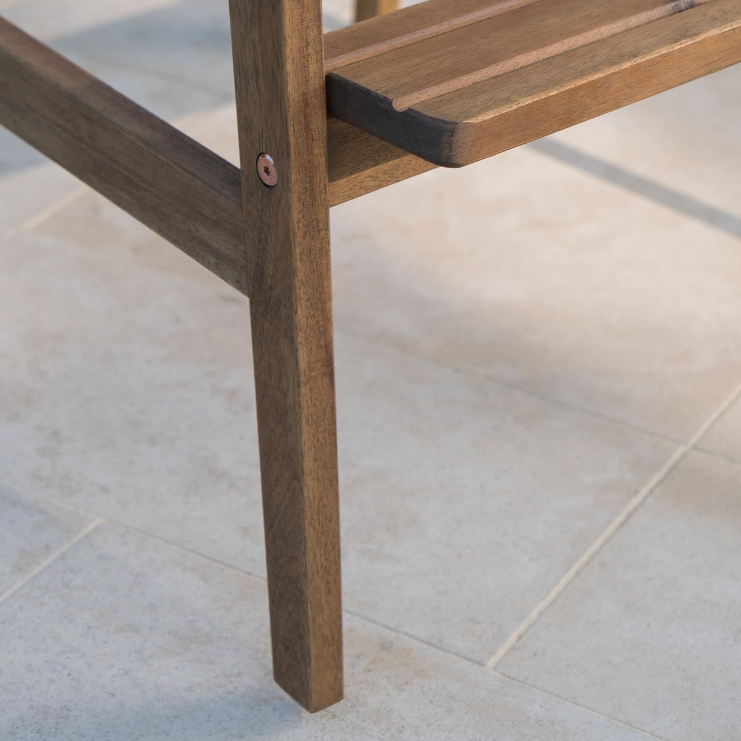 Christopher Knight Home Malibu Taburetes de bar Adirondack de madera de acacia para exteriores, juego de 2 piezas, teñido natural