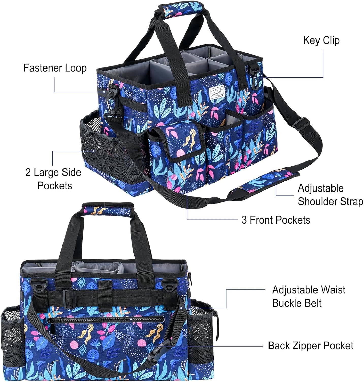 ZIOZERTT Bolsa de limpieza, organizador grande de suministros de limpieza con asa para amas de casa, tótem