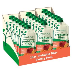 Beech-Nut Bolsas de alimentos para bebés y niños pequeños con fibra prebiótica, manzana de zanahoria y batata, 3.5 onzas (paquete de 18) Beech-Nut Bolsas de alimentos para bebés y niños pequeños con fibra prebiótica, manzana de zanahoria y batata, 3.5 onzas (paquete de 18)