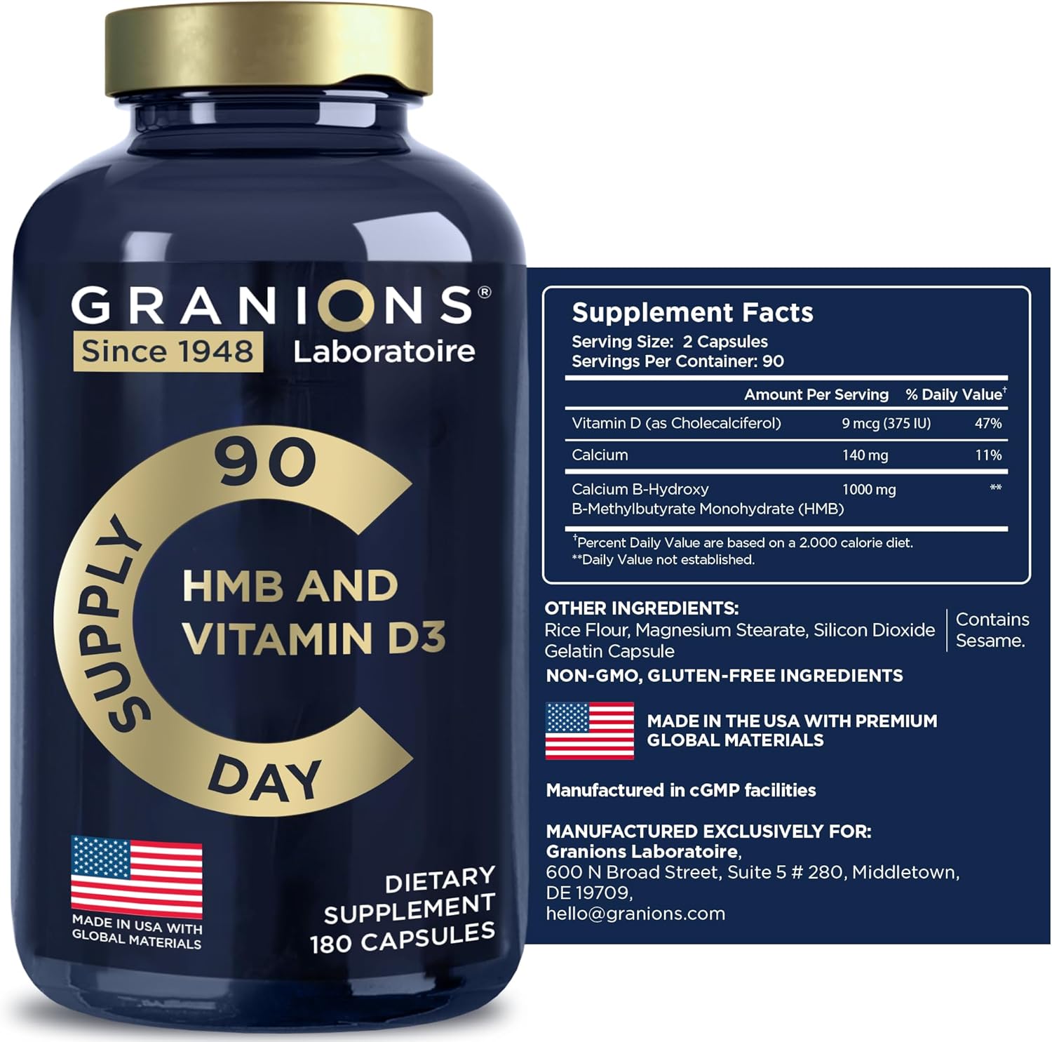 Suplemento de HMB y vitamina D3  1000 mg HMB suplementos con D3 y calcio  Beta hidroxi butirato pre-entrenamiento muscular, ganador de masa,