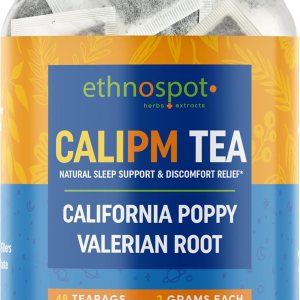 CaliPM – Té de hierbas para ayudar al sueño de raíz de valeriana de amapola de California, promueve el sueño profundo y un sueño más largo, reduce CaliPM – Té de hierbas para ayudar al sueño de raíz de valeriana de amapola de California, promueve el sueño profundo y un sueño más largo, reduce