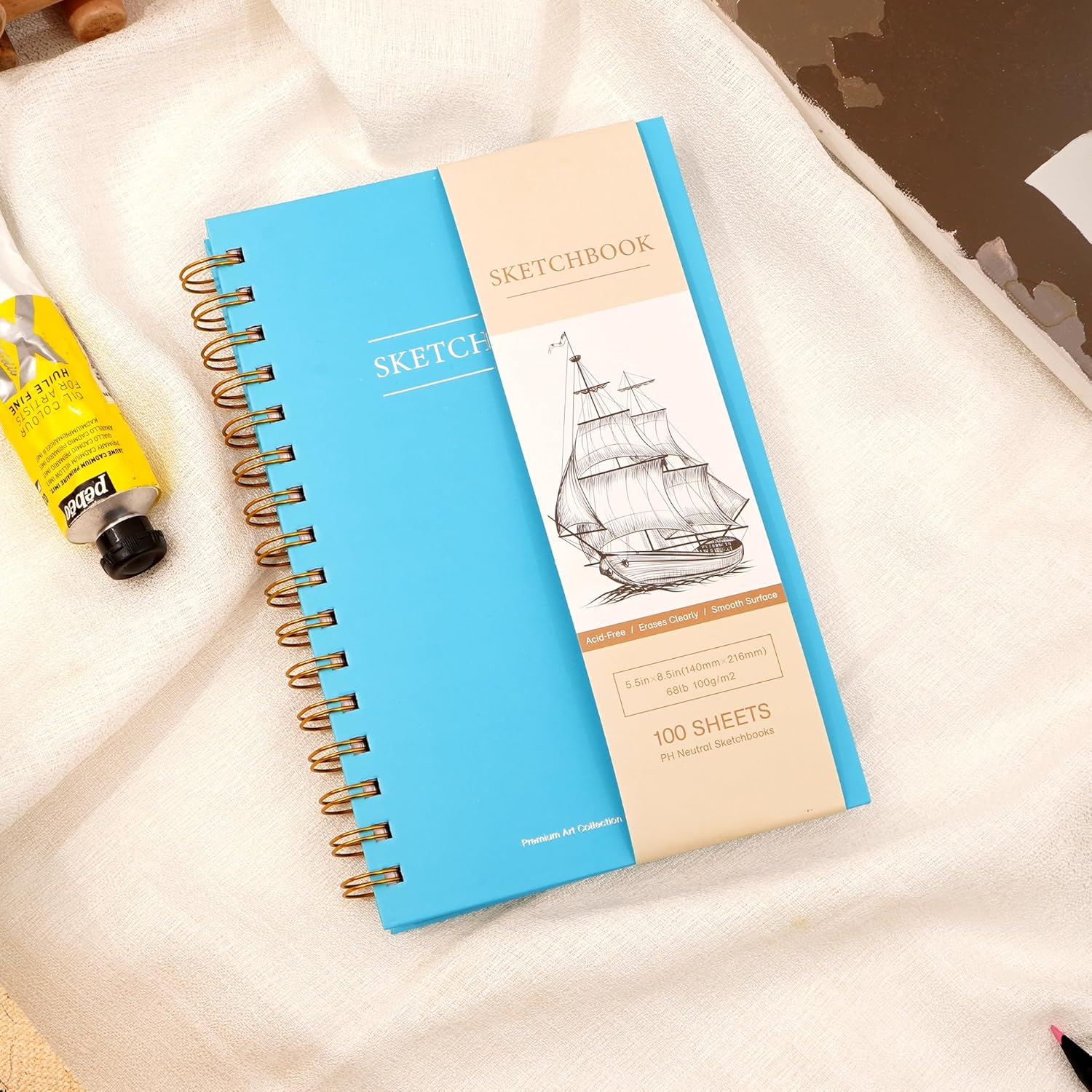 Yoment Cuaderno de bocetos de 5.5 x 8.5 pulgadas para dibujar pequeño en espiral para niños, cuaderno de bocetos de tapa dura (68 libras3.53 ozm),