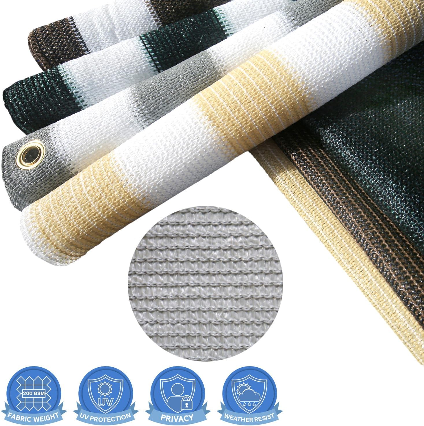 E&K Sunrise – Rejilla para valla de privacidad para balcón, 2.5 x 50 pies, con bridas de cremallera, protección UV para terraza, patio, patio,