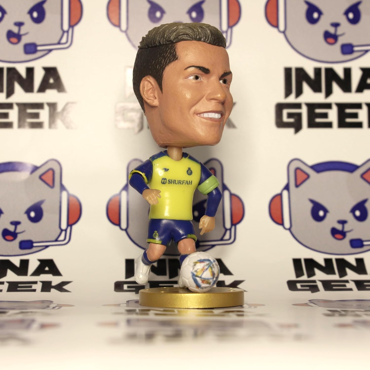 Soccerwe Figuras de jugador de la estrella de fútbol Al-NASSR #7 Cristiano Ronaldo Temporada 2023