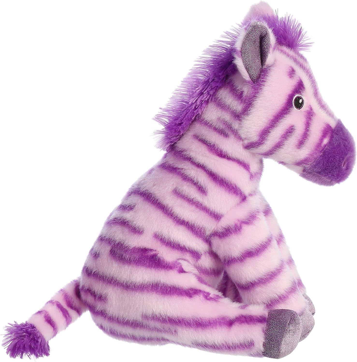 Aurora Huggable Destination Nation Zebra – Animal de peluche – Exploración global – Diversión de aprendizaje – Púrpura 12 pulgadas