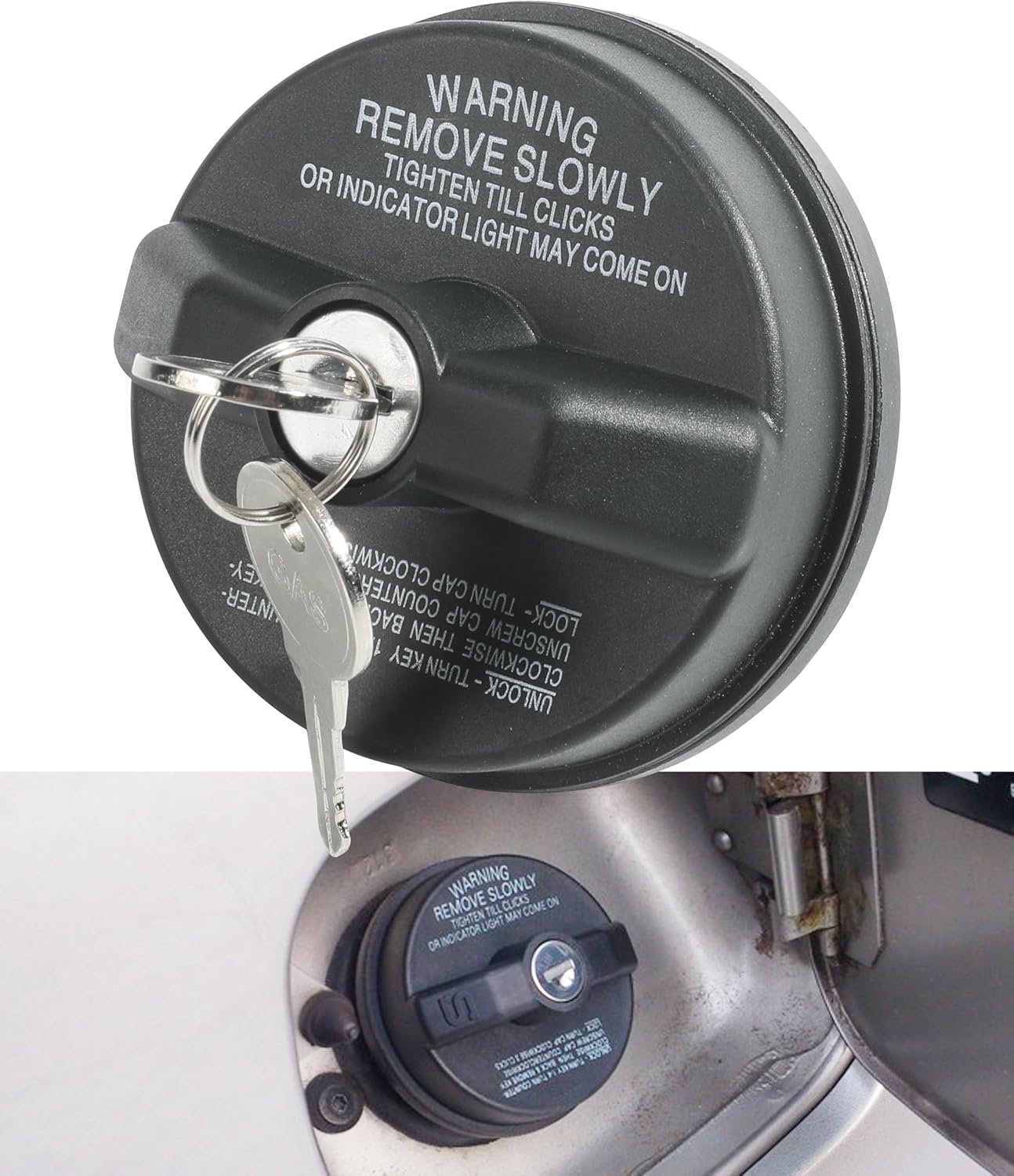Tapa de gas con bloqueo, cerradura y llave de tapa de gasolina, accesorios de automóvil, repuesto de tapa de combustible con bloqueo, tapa de