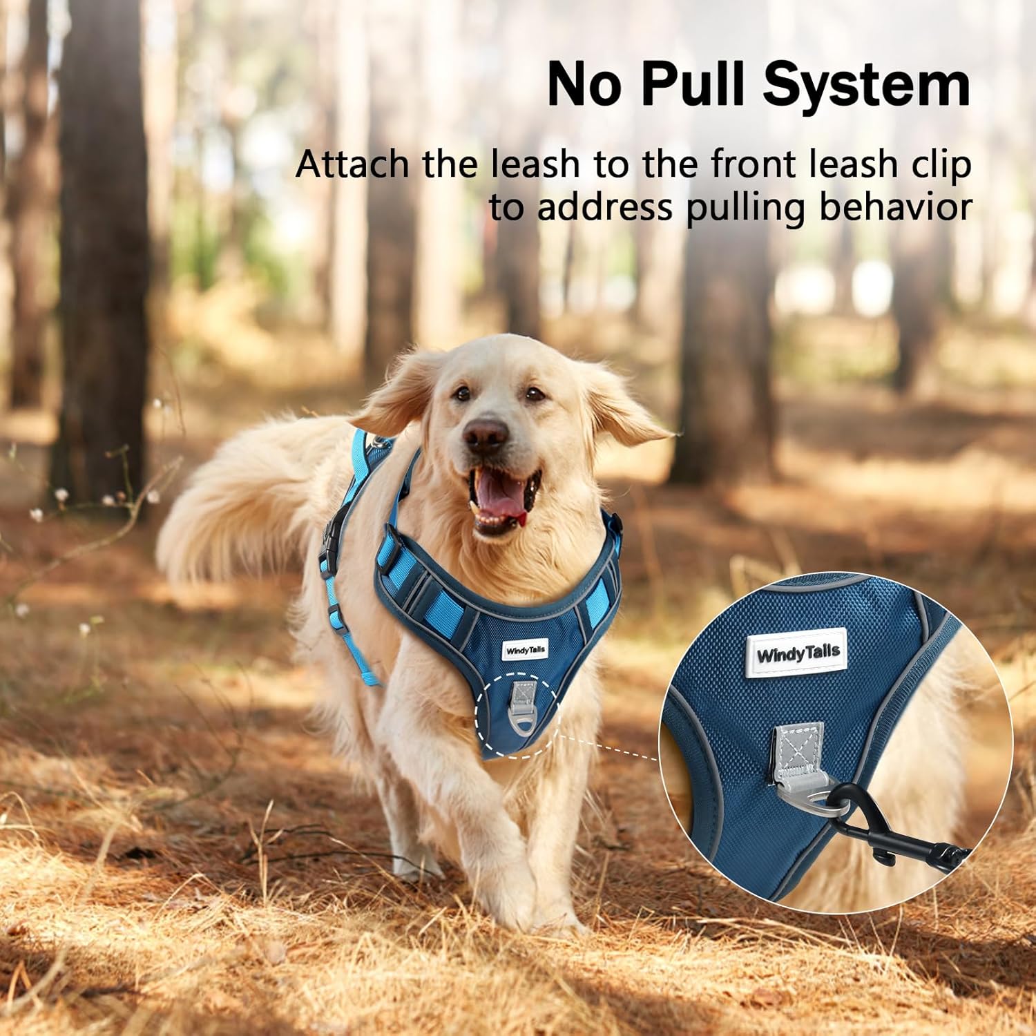 Arnés para perro grande, mediano, pequeño y extra grande, antitirones, para perro grande, mediano y mediano con clip frontal, arnés ajustable