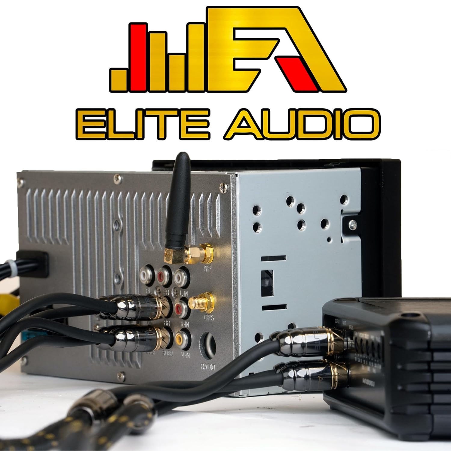 Elite Audio EA-PRO617 Cable RCA de cobre libre de oxígeno de 6 Ch de grado profesional de 17 pies – Conectores de latón, armadura triple blindada