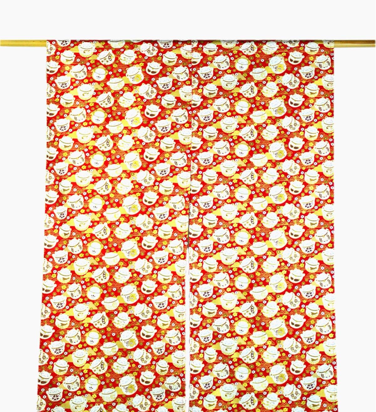 SVY Tapiz japonés Noren para puerta con patrón de gato de la fortuna, 100% algodón flameado para decoración de cocina y baño, tamaño grande