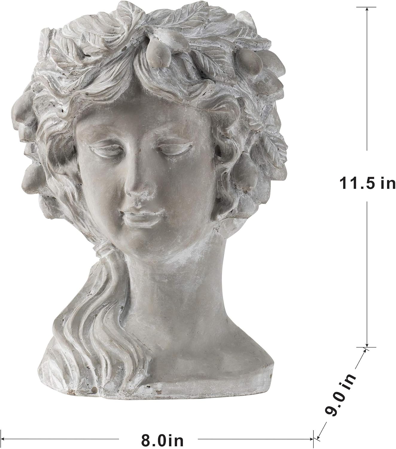 A & B Home Maceta de busto largo para mujer, decoración de interiores y exteriores, maceta de cemento para plantas y flores, florero de escultura de