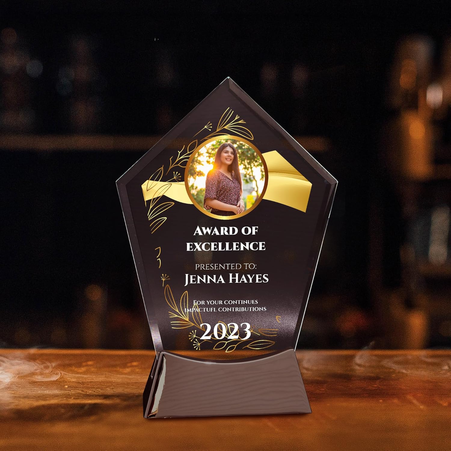 Placa de vidrio personalizada de 7 12 pulgadas para premios y trofeos, premio personalizado para empleado del mes, regalo de jubilación, liderazgo y
