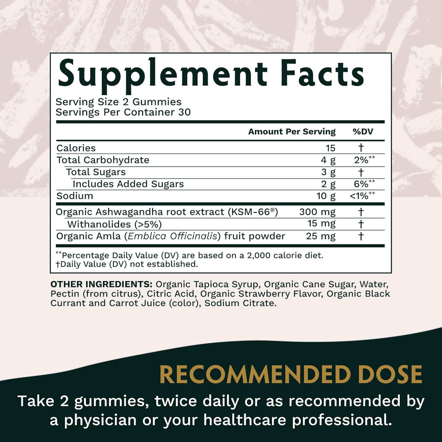 Ashwagandha KSM-66 – Gomitas para adultos, extracto de raíz orgánica pura, suplemento ayurvédico para hombres y mujeres, apoyo al estado de ánimo