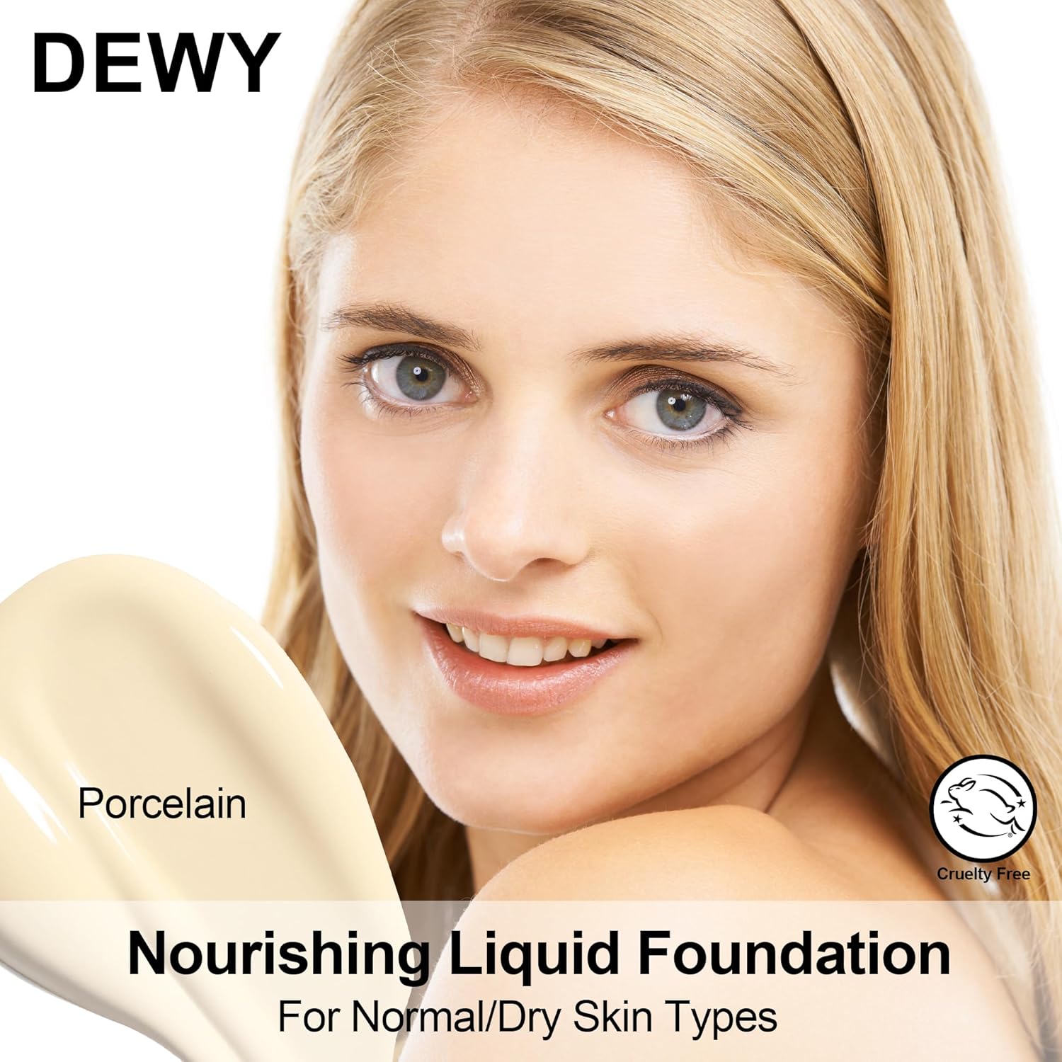 FV Base líquida impermeable, acabado húmedo, de larga duración, ligera, cobertura media, maquillaje facial para piel normal y seca, libre de