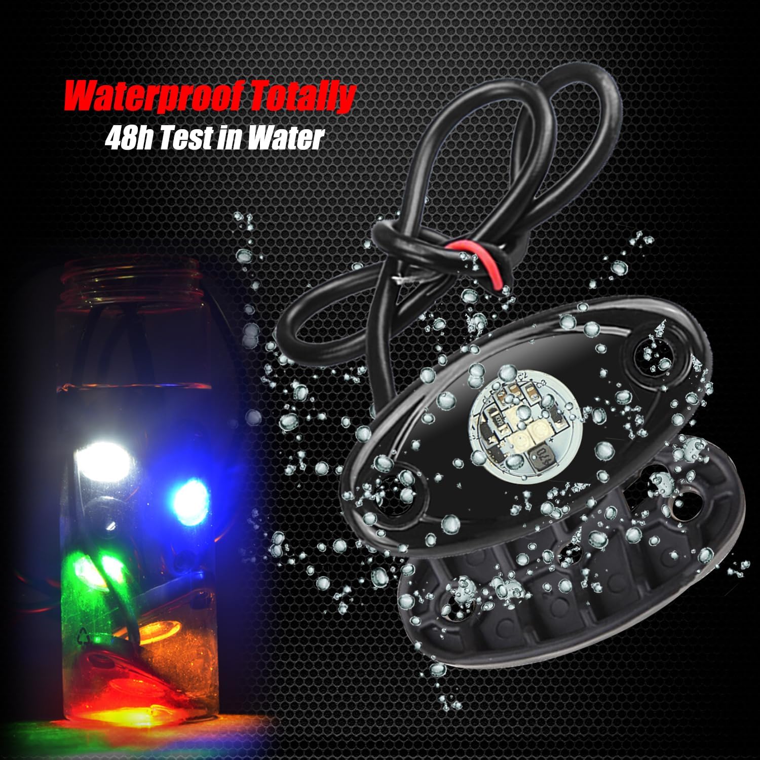 2 pods LED Rock Lights Ampper impermeable LED neón subterráneo luz para coche camión ATV UTV SUV Offroad barco bajo cuerpo resplandor Trail Rig