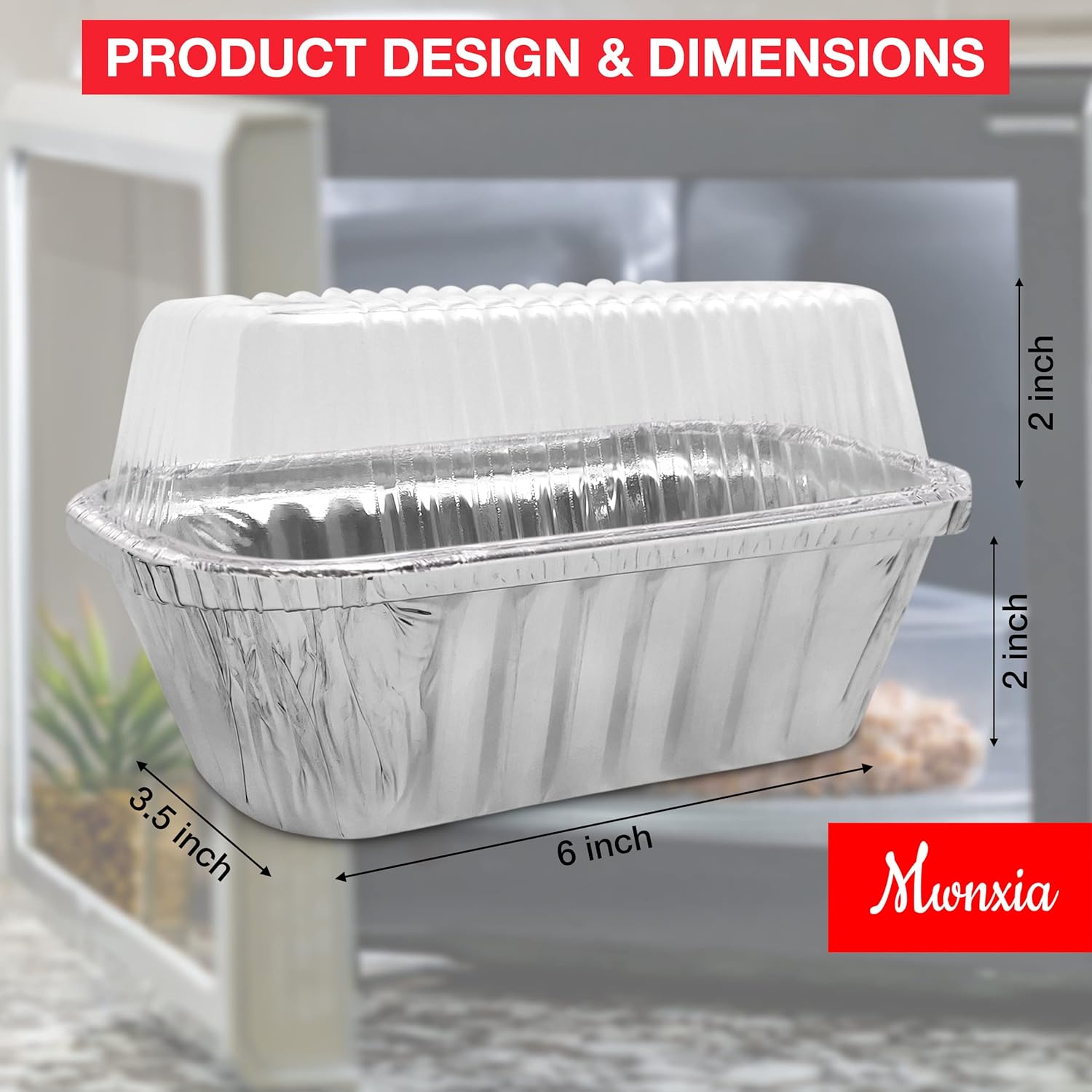 Mwnxia Mini moldes gruesos para pan con tapas, paquete de 50 moldes de aluminio de 1 libra con tapas completas con calcomanías de amor hechas a mano