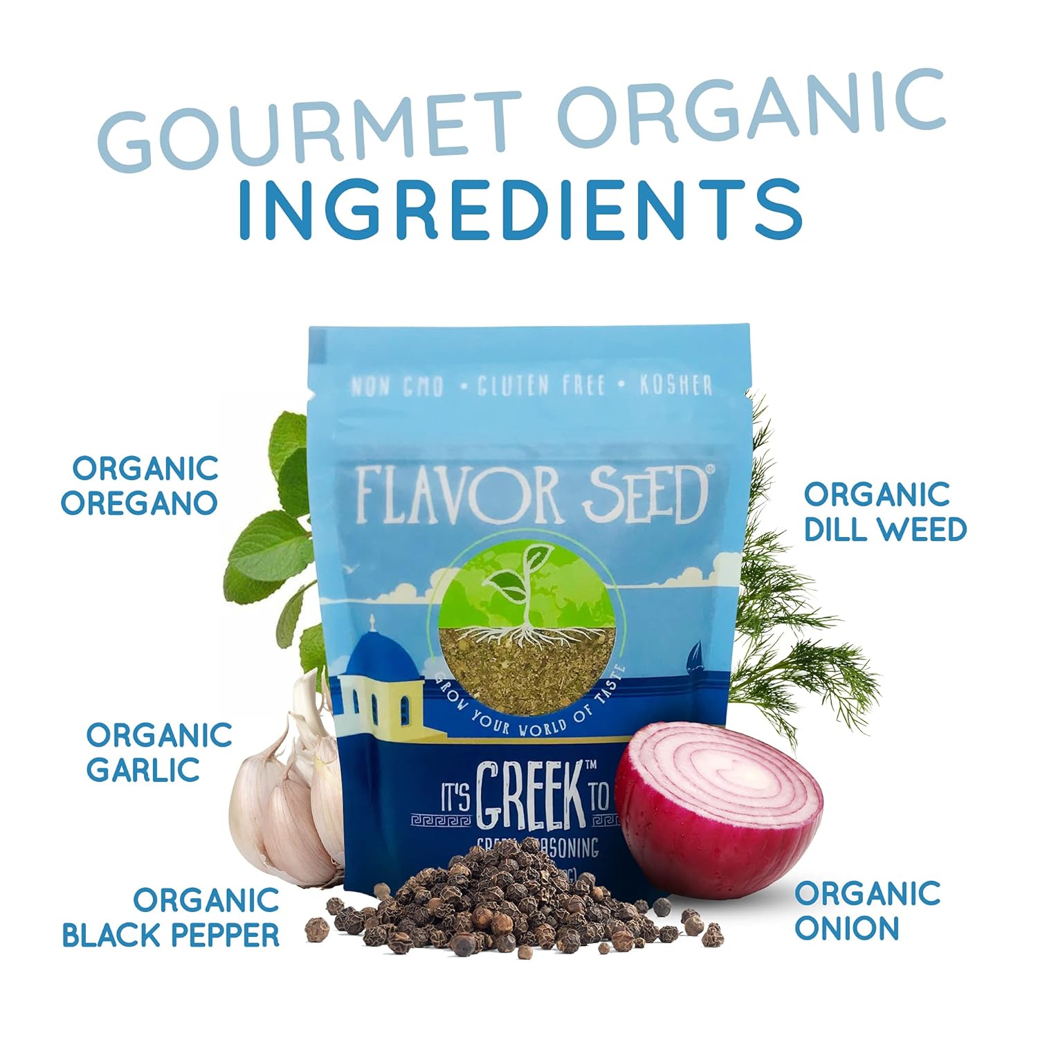 Flavor Seed Mezcla de especias y condimentos gourmet prémium a base de plantas, orgánicos, kosher veganos, paleo, condimentos y sabores  Te hacemos