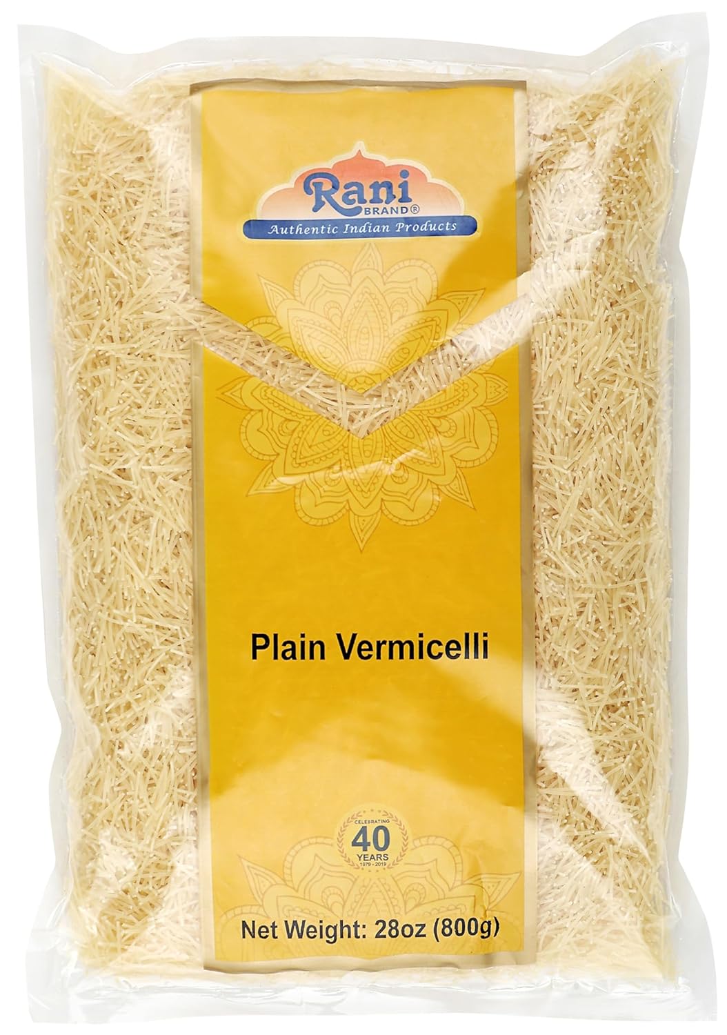 Fideos Rani (fideos de trigo) 28 onzas (1.75 libras) 28.22 oz  Todo natural  Vegano  Sin OMG  Origen indio