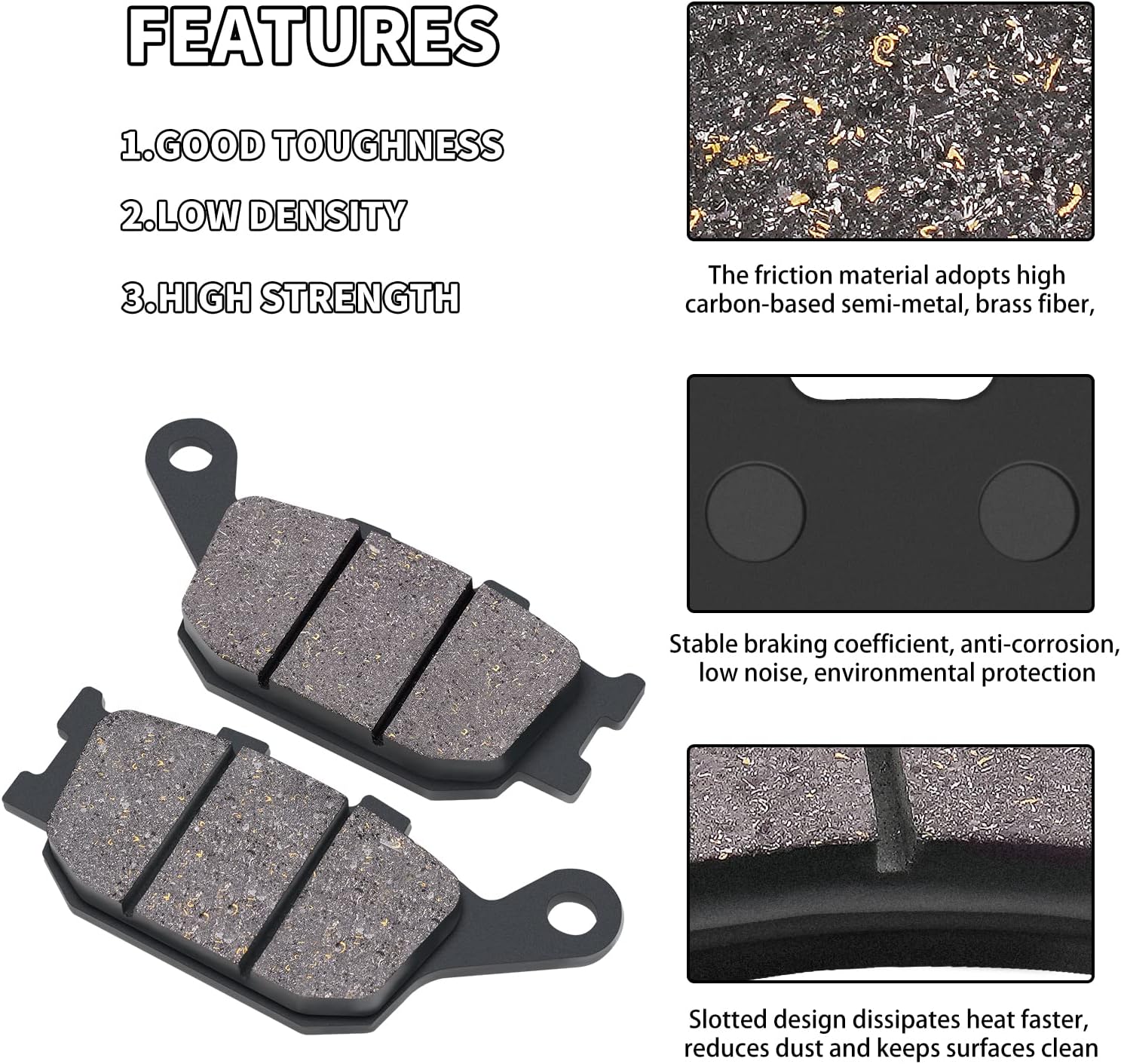 Brake Pads Front & Rear for Honda VTX1300 VTX 1300 C R S Retro 2003-2006  VT1100C2 VT1100 C2 Shadow 1100 ACE Sabre 1995-2007  VT1300 CXA Fury (Non