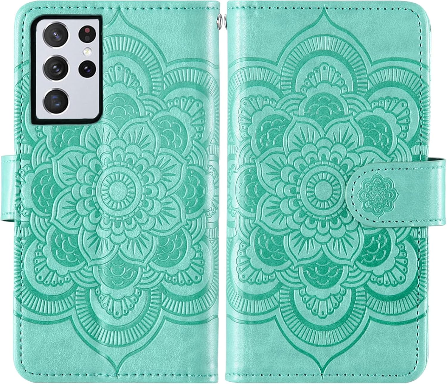 Asuwish Compatible con Samsung Galaxy S21 Ultra Glaxay S21ultra 5G – Funda tipo cartera y protector de pantalla de vidrio templado para Gaxaly 21S S