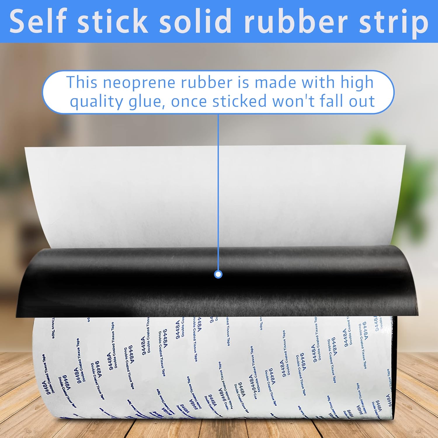 Hoja de goma de neopreno con adhesivo, rollos sólidos y tiras para juntas de bricolaje, manualidades, almohadillas, pisos, protección, soportes,