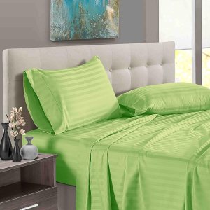 Juego de sábanas 100% orgánicas, suaves, elegantes, estilo hotel, a rayas, 1000 hilos, se adapta a colchones de hasta 15-18 pulgadas de profundidad, Juego de sábanas 100% orgánicas, suaves, elegantes, estilo hotel, a rayas, 1000 hilos, se adapta a colchones de hasta 15-18 pulgadas de profundidad,
