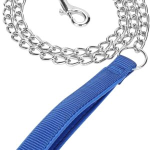 Cadena de metal resistente para perro, correa para perro a prueba de mordidas con mango suave para mascotas de tamaño grande de más de 50 libras (4 Cadena de metal resistente para perro, correa para perro a prueba de mordidas con mango suave para mascotas de tamaño grande de más de 50 libras (4