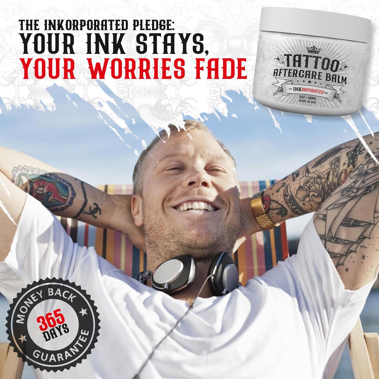 Bálsamo curativo de cuidado posterior de tatuajes, loción para tatuajes y crema hidratante para hinchazón, enrojecimiento, irritación, bálsamo para