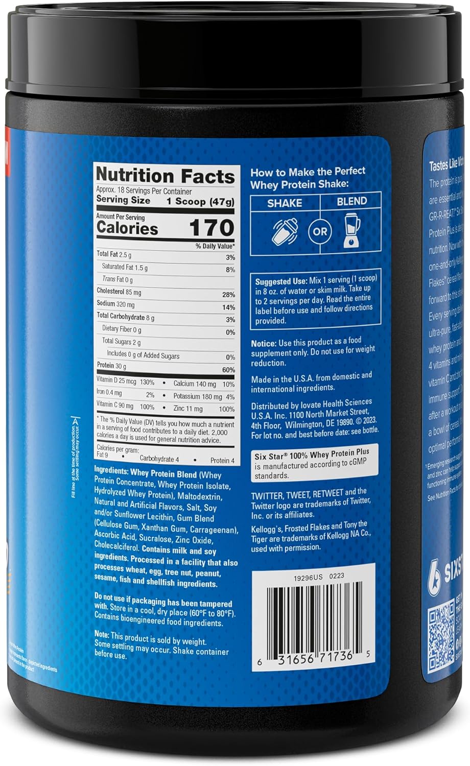 Six Star Proteína de suero en polvo Plus  Construcción muscular y recuperación más apoyo inmunológico  Constructor muscular para hombres y mujeres