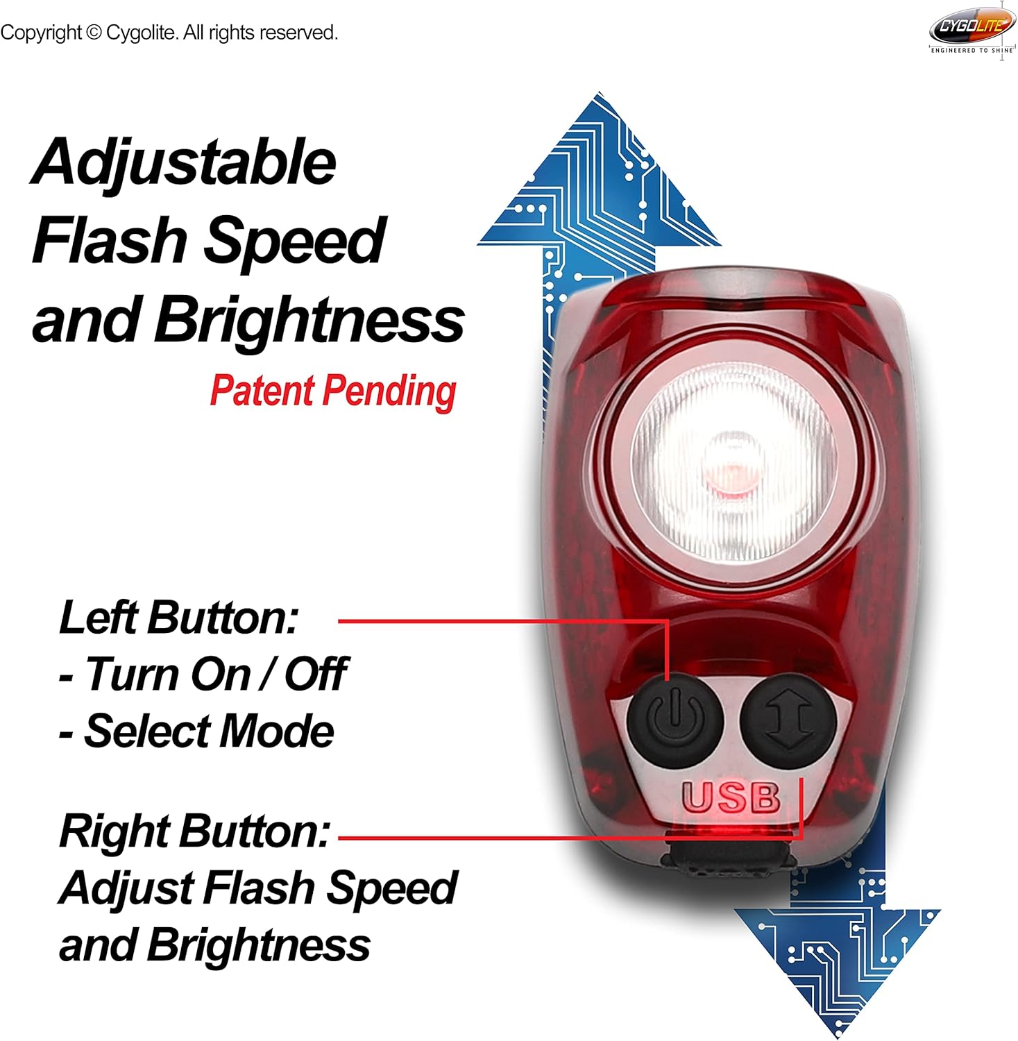 Cygolite Hotshot Pro – Modelos de luz trasera de bicicleta de 200 y 150 lúmenes, estilos de montaje duro y flexible, 6 modos de noche y día,