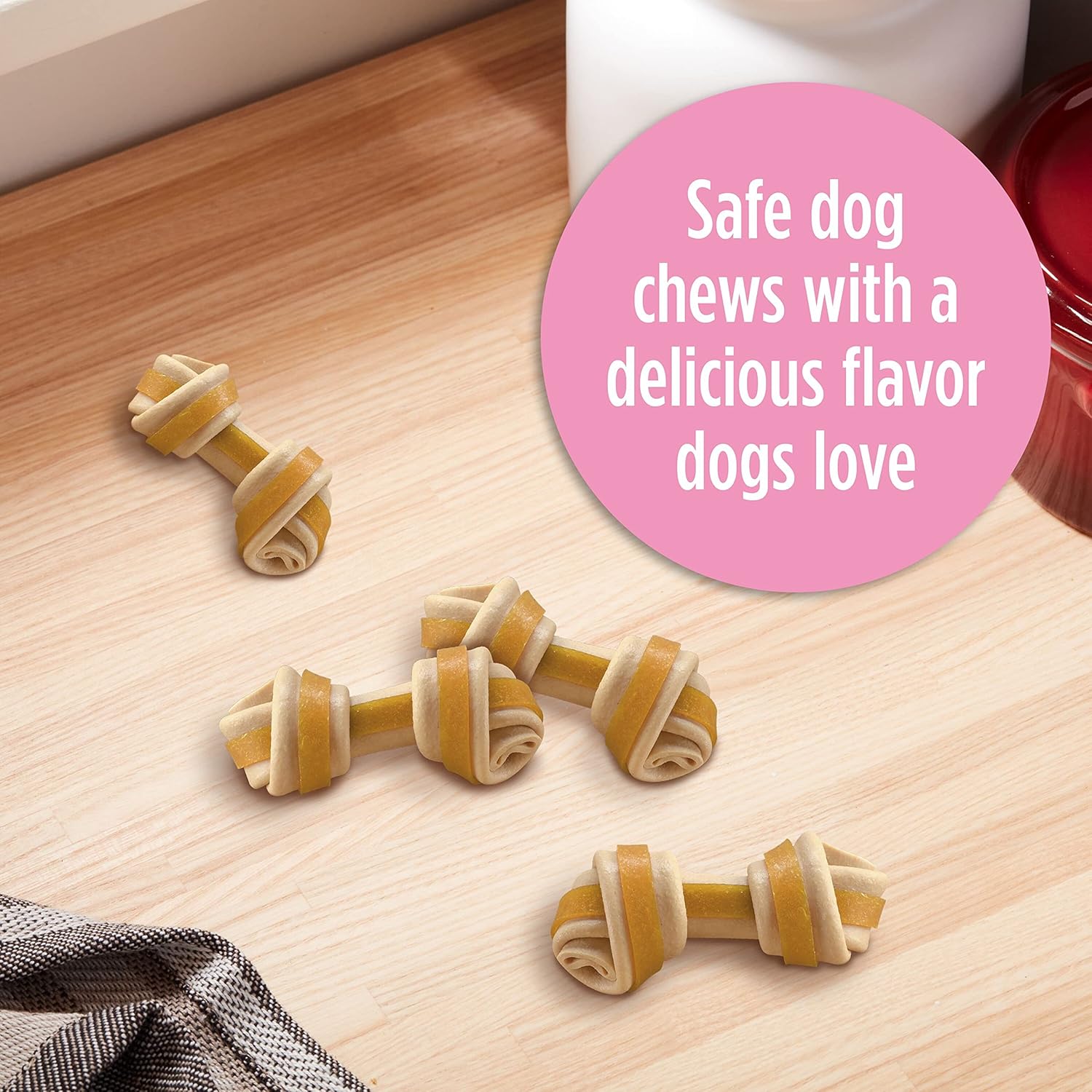 Milk-Bone – Huesos de roer para perros, de larga duración y sin piel cruda