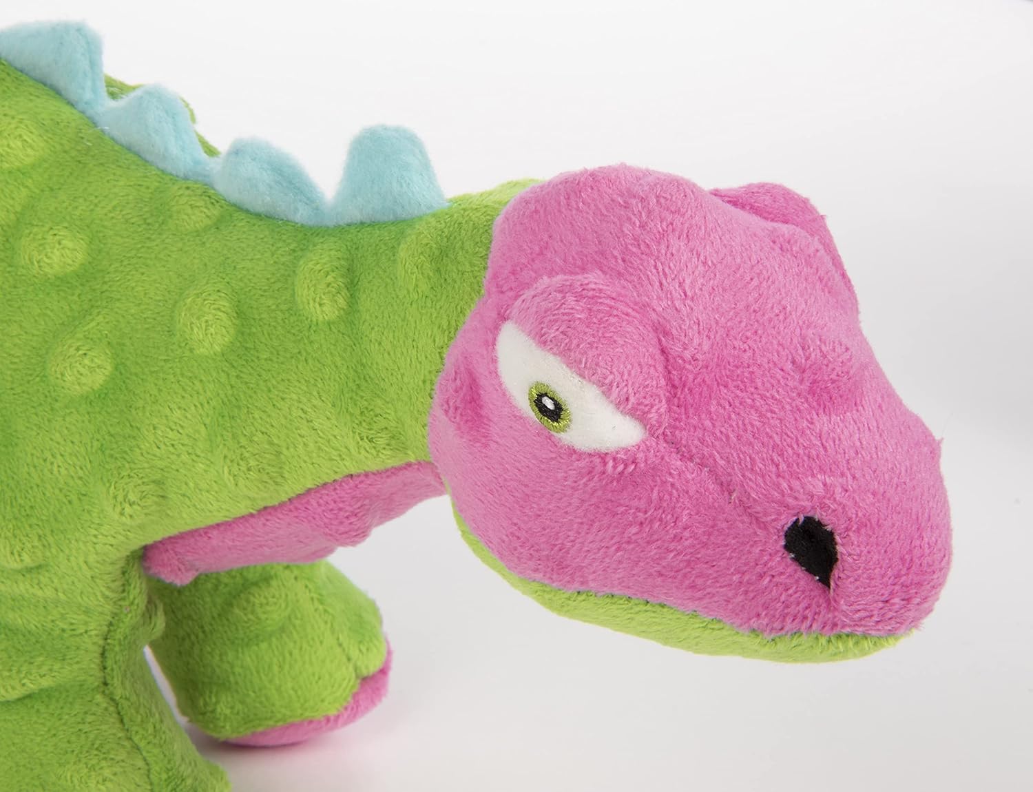 goDog Dinos Spike Squeaky – Juguete de peluche para perro, tecnología Chew Guard, verde, pequeño