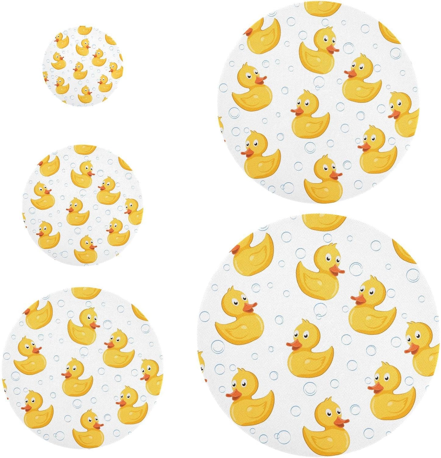 Rubber Duck – 5 fundas elásticas reutilizables para tazones para almacenamiento de alimentos, tapas de tela elástica con 5 tamaños diferentes,