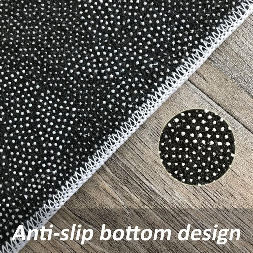Alfombra moderna de mármol abstracto negro y naranja de 2 x 3 pulgadas, alfombra estética contemporánea para sala de estar, dormitorio, comedor,