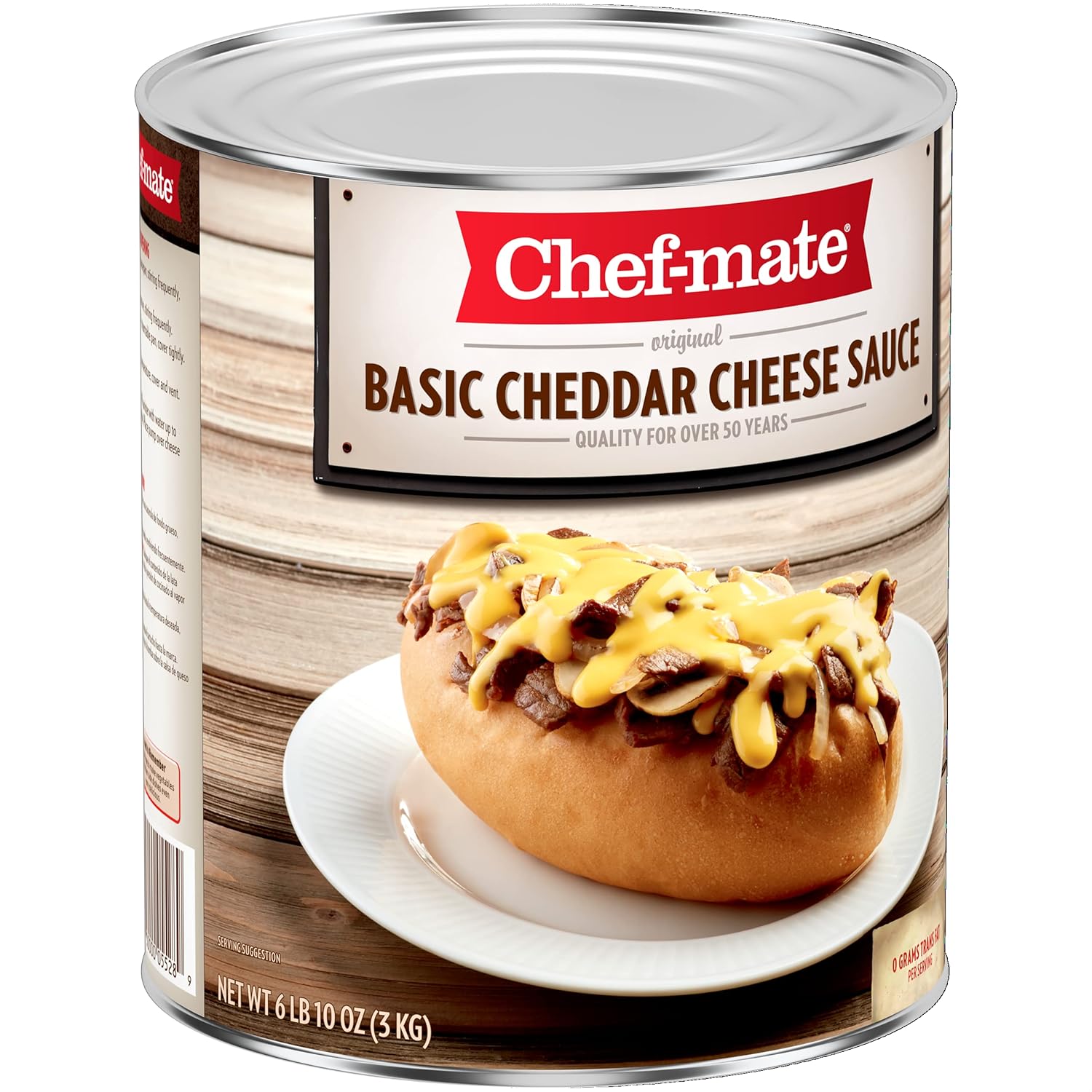 Chef-mate Salsa básica de queso cheddar, comida enlatada para macarrones con queso, 6 libras 10 onzas (#10 latas a granel) (paquete de 2)