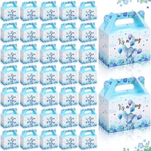 Moukeren 36 cajas de recuerdos de fiesta con temática de elefante para baby shower, decoración de cajas de galletas de elefante, bonitas cajas de Moukeren 36 cajas de recuerdos de fiesta con temática de elefante para baby shower, decoración de cajas de galletas de elefante, bonitas cajas de