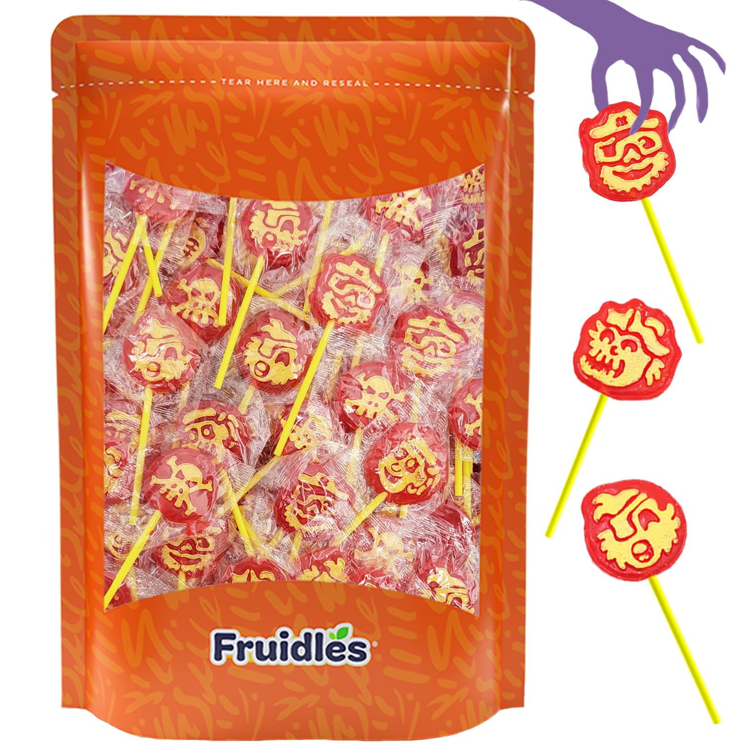 Pirata de Halloween pirata pirata chupones de caramelos, ideal para rellenos de bolsas de fiesta, envueltos individualmente (media libra)