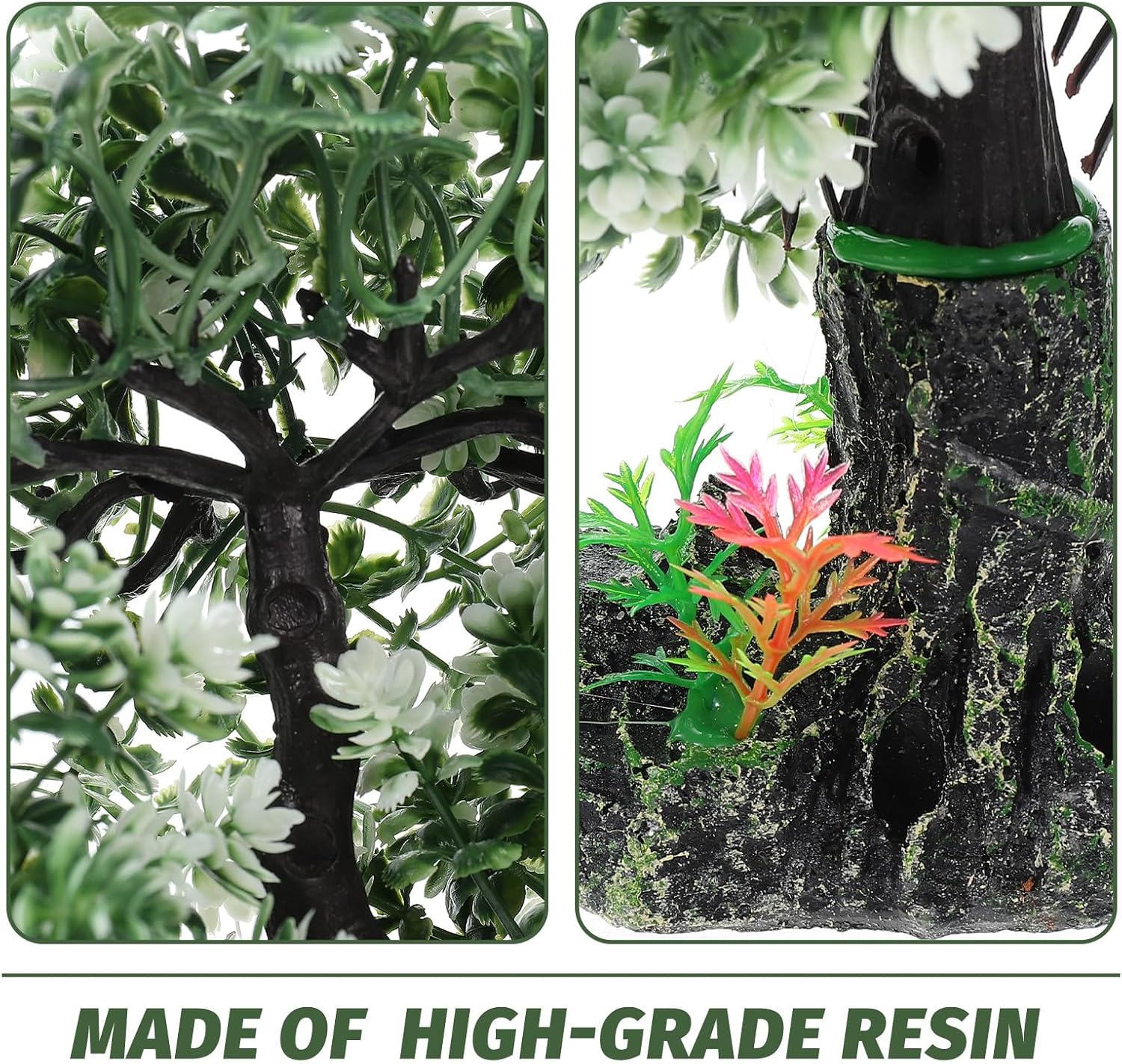 Plantas artificiales para pecera, paisajismo, decoración de tanque de árboles, plantas de reptiles, plantas artificiales de placa de sushi, plantas