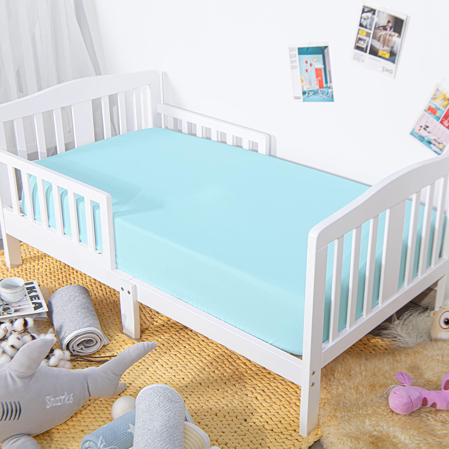 NTBAY – Sábana bajera ajustable para cuna para bebé, color sólido y suave, 28.0 x 52.0pulgadas