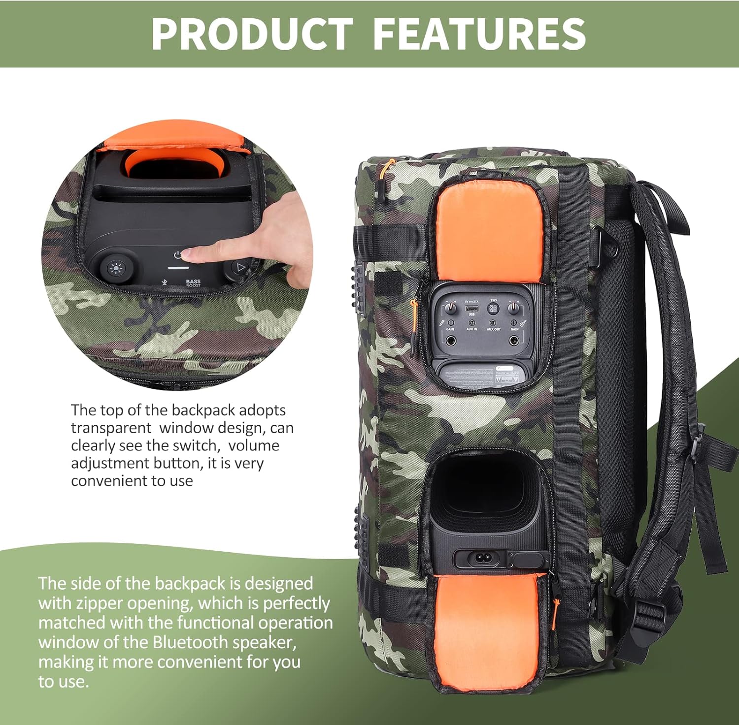 OUKNAK Bolsa de viaje de repuesto para JBL Party Box 110, mochila portátil para altavoz JBL (para JBL partybox 110 camuflaje)