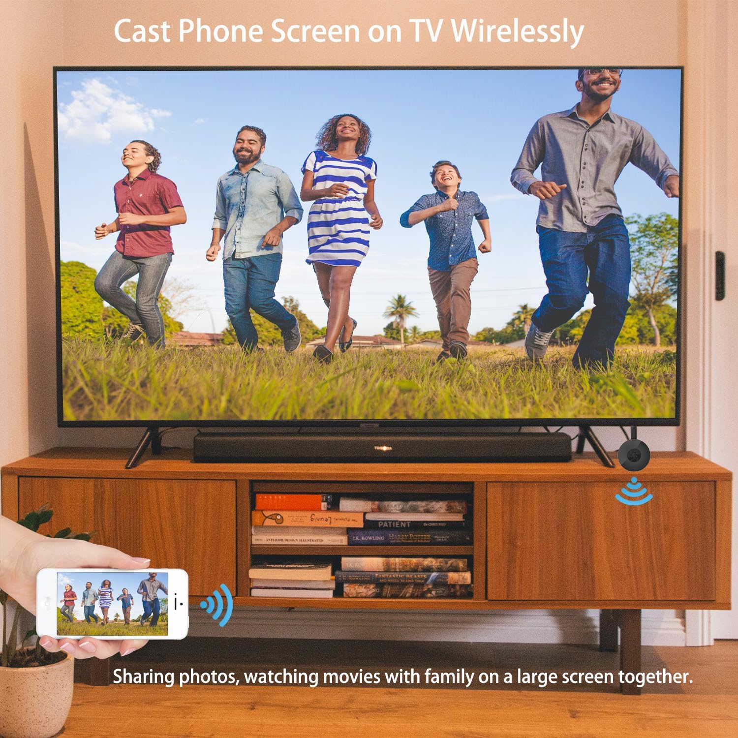 SmartSee Adaptador de pantalla HDMI inalámbrico Pantalla WiFi Cast Mirroring Media Streaming Dongle Receptor para teléfonoPCtableta a pantalla HD