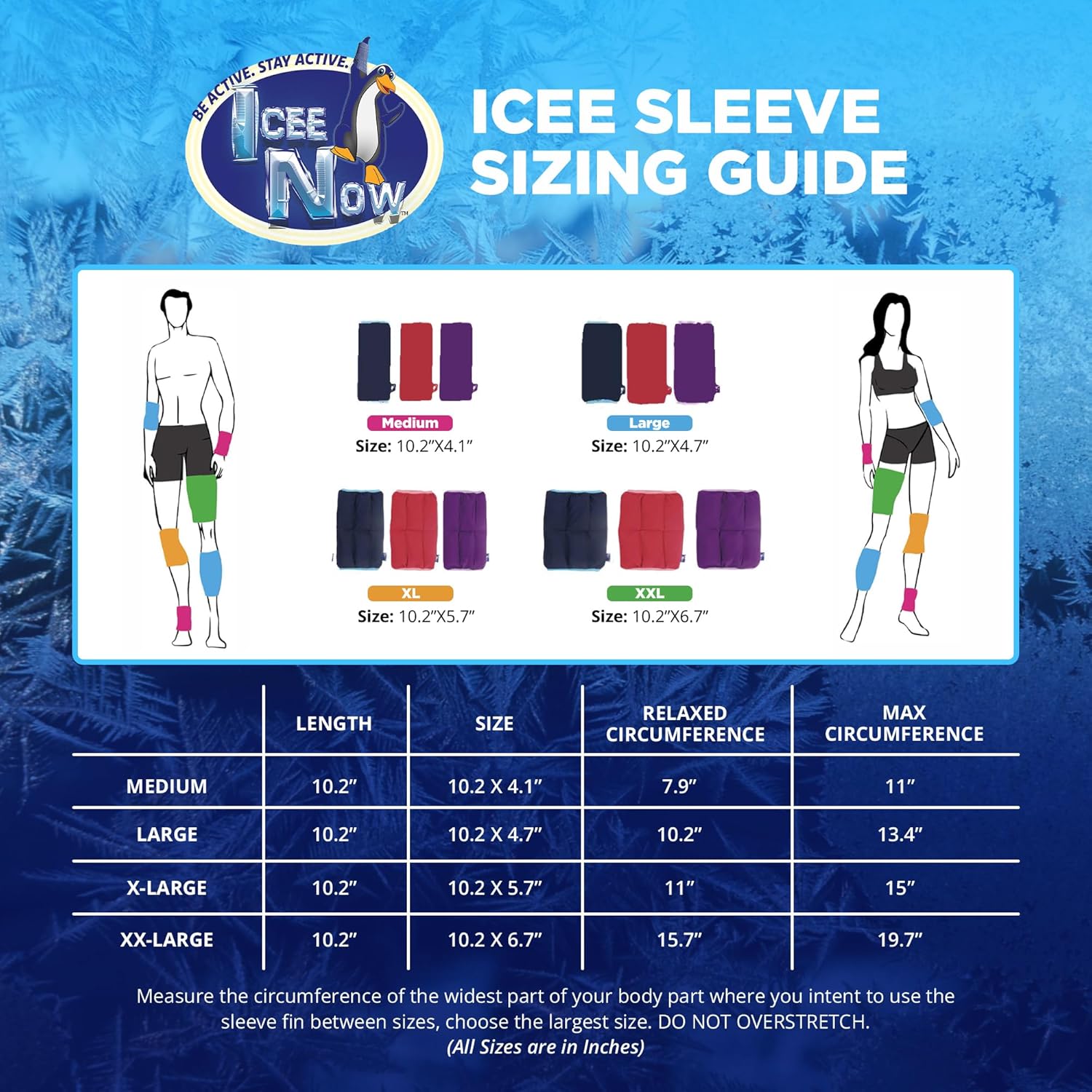 IceeNOW – Manga de hielo, paquete de frío y calor, para rodilla, cuádruple y bíceps, terapias de frío y calor, mangas ICEE para recuperación después