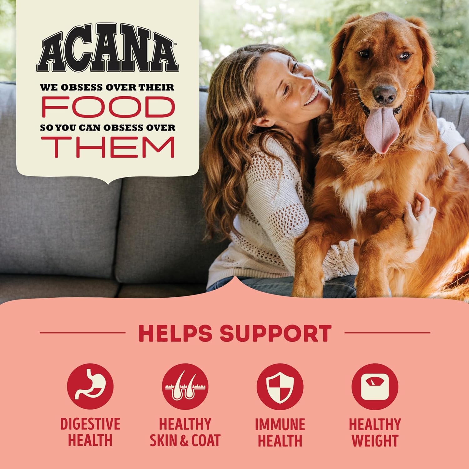 ACANA – Alimento seco para perros sin cereales, receta de carne roja, 13 libras