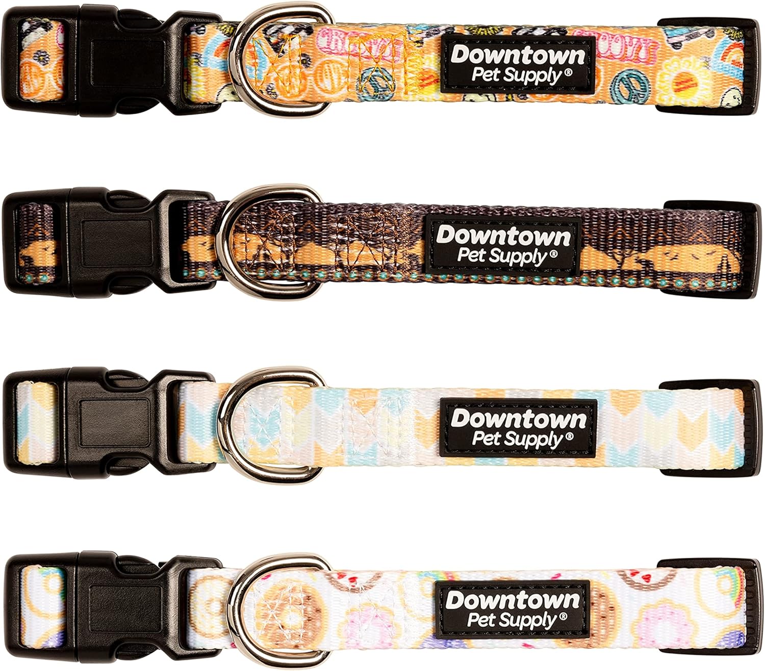 Downtown Pet Supply – Collar de perro mejor, lindo y elegante – Collar de perro ligero ajustable con hebilla rápida y anillo en D – Seguro para
