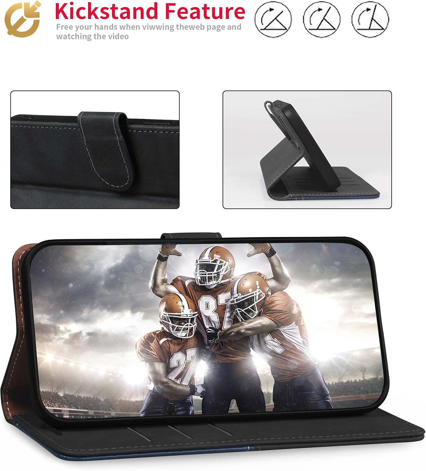 Funda tipo cartera para Samsung Galaxy S22 Ultra, con bloqueo RFID, tarjetero de crédito, funda de piel sintética a juego para Samsung S22 Ultra,
